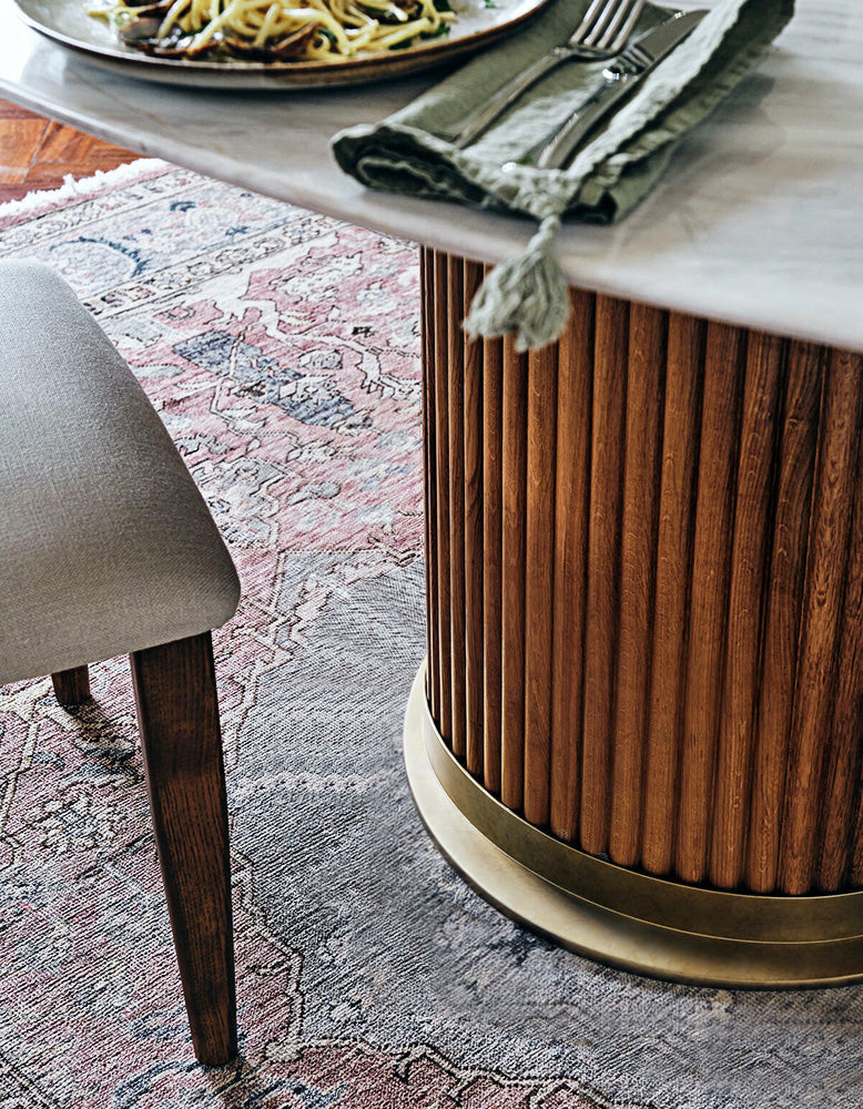 Murcell Oval Dining Table, Marble