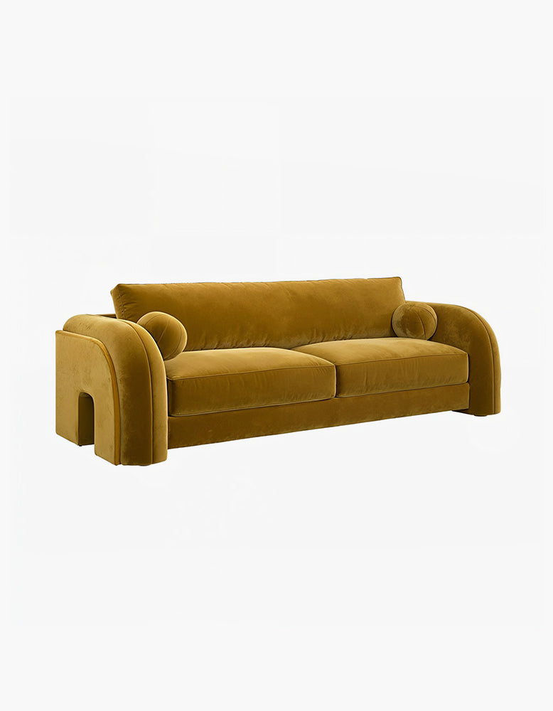 Voss Curved Two Seater Sofa, Velvet