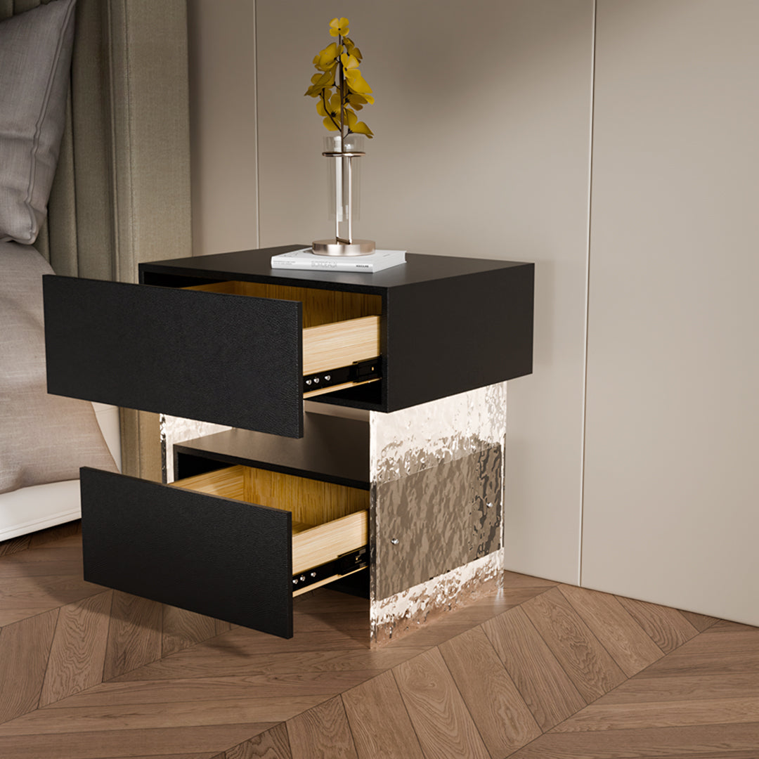 Ibarra Bedside Table With Storage & Light Strip