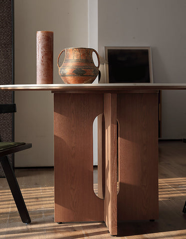 Sato Round Dining Table, Travertine