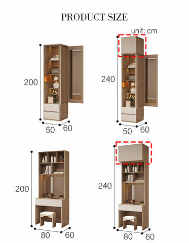 Tiwari Small Wardrobe, 2 Double Wardrobe With Dressing Table, More Size