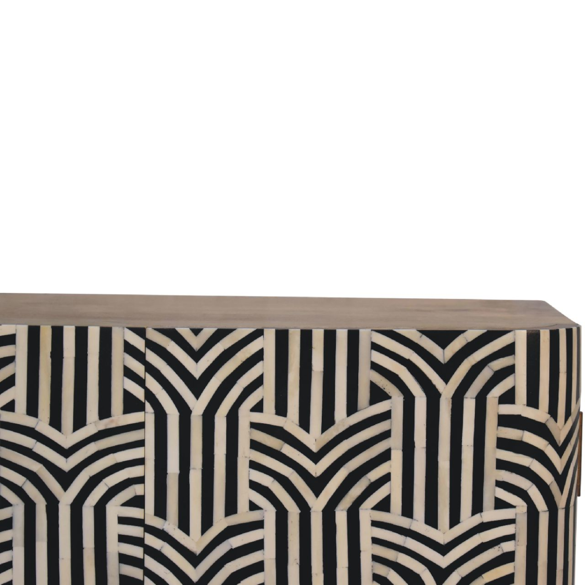 Artisan Furniture Solid Mango Wood Edessa Bone Inlay Cabinet