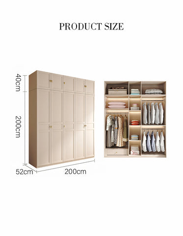 Andersson Tall Wooden Wardrobe, Cream