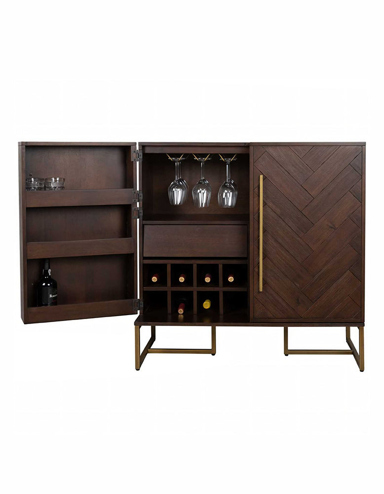 Mahajan Wine Sideboard With 2 Doors & Wine Rack, Solid Wood