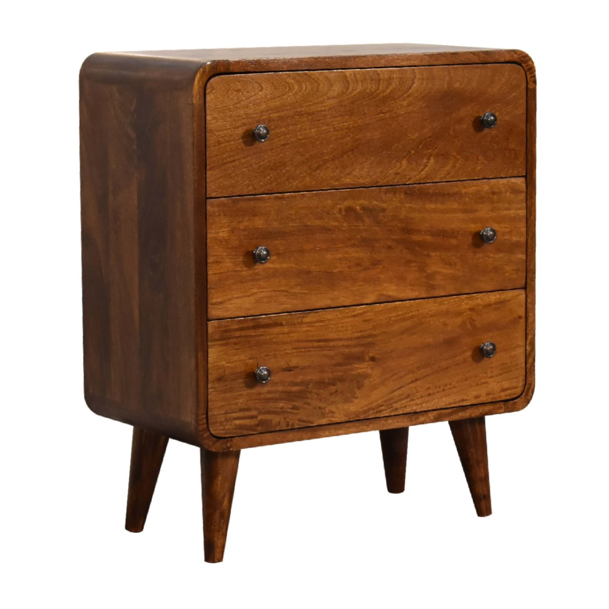 Artisan Furniture Solid Mango Wood Mini Curved Chestnut Chest