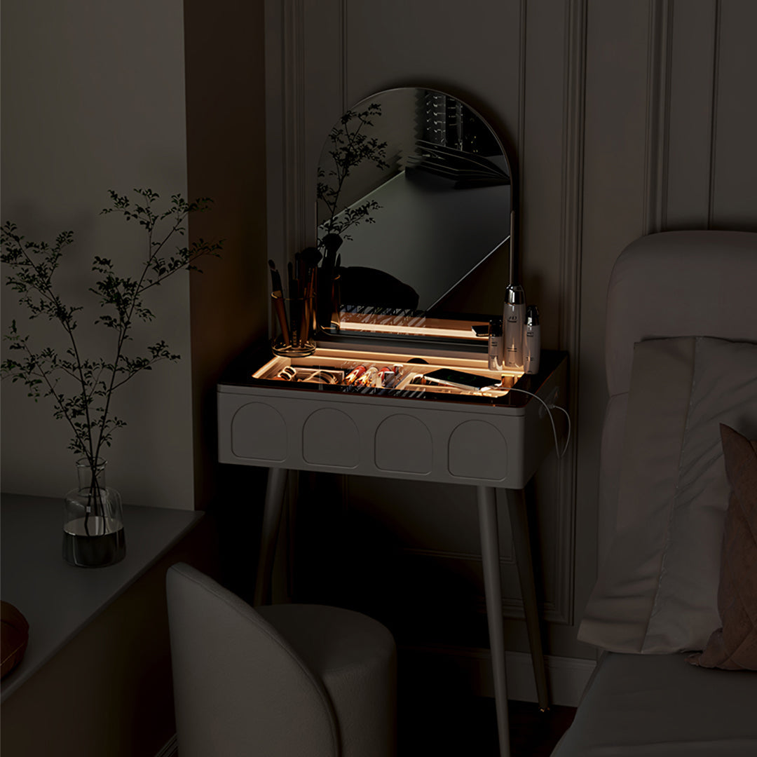 Aisha Slimline Dressing Table For Narrow Space, Cream