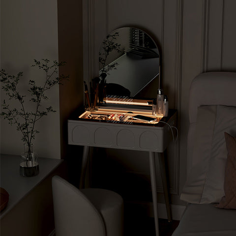 Aisha Slimline Dressing Table For Narrow Space, Cream