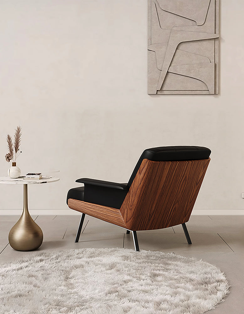 Vasilev Armchair, Leather Lounge Chair, W/O Armrests