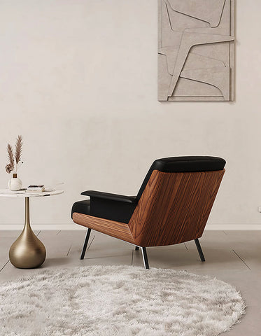 Vasilev Armchair, Leather Lounge Chair, W/O Armrests