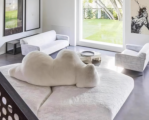 White Bear Cozy Sofa, Four Seater Sofa, Corduroy