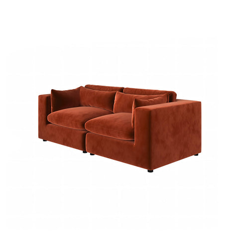 Cantu Loveseat Sofa, Two Seater Sofa, Velvet