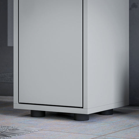 kleankin 180cm Slim Bathroom Cabinet, with Drawer, Shelves and Cupboards - Grey