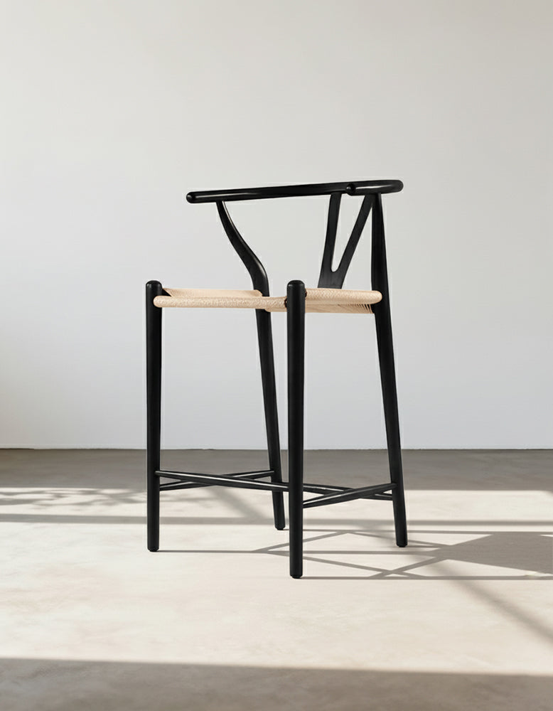 Wishbone Bar Stool Black Ash