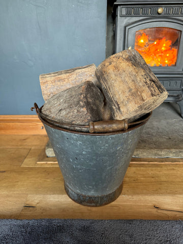 Galvanised Log Basket Carrier / Plant Pot /  Christmas Tree Planter Patio Pail B