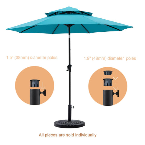 C-Hopetree 14 kg Heavy Duty Round Base Stand for Outdoor Patio Market Table Garden Parasol Umbrella, Black