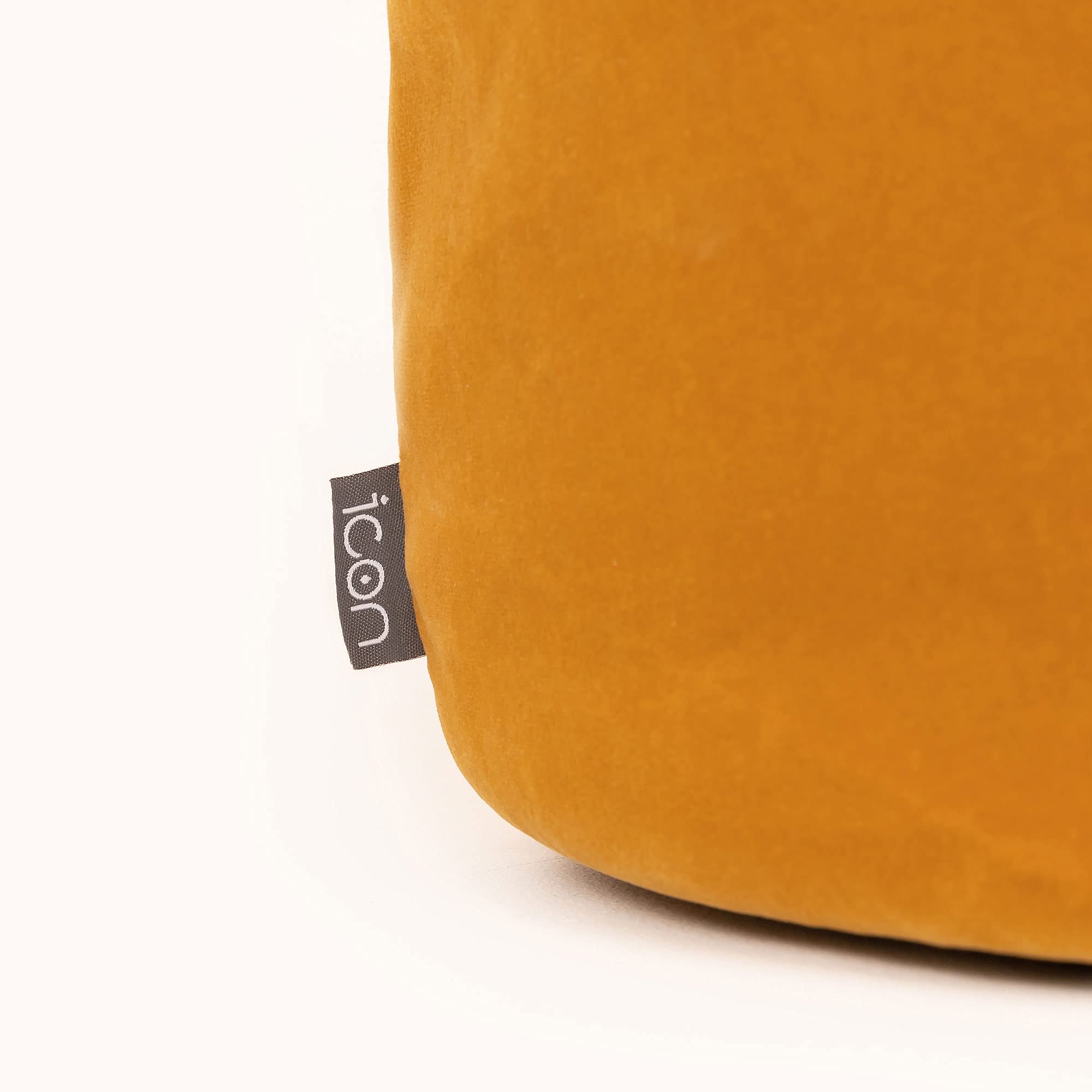 icon Milano Velvet Bean Bag Pouffe, Ochre Yellow, Large Pouffe Footstool with Filling Included, Footrest, Bedroom, Living Room, Living Room Furniture