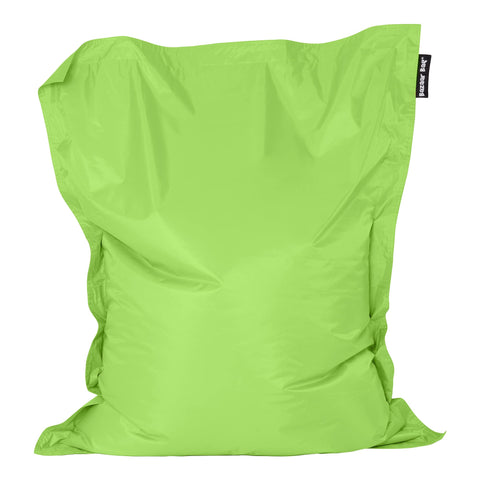 Bean Bag Bazaar Giant Bean Bag, Lime Green, Water-Resistant Fabric, Large Outdoor Floor Cushion with Filling Included, 180cm x 140cm, Garden Chairs,