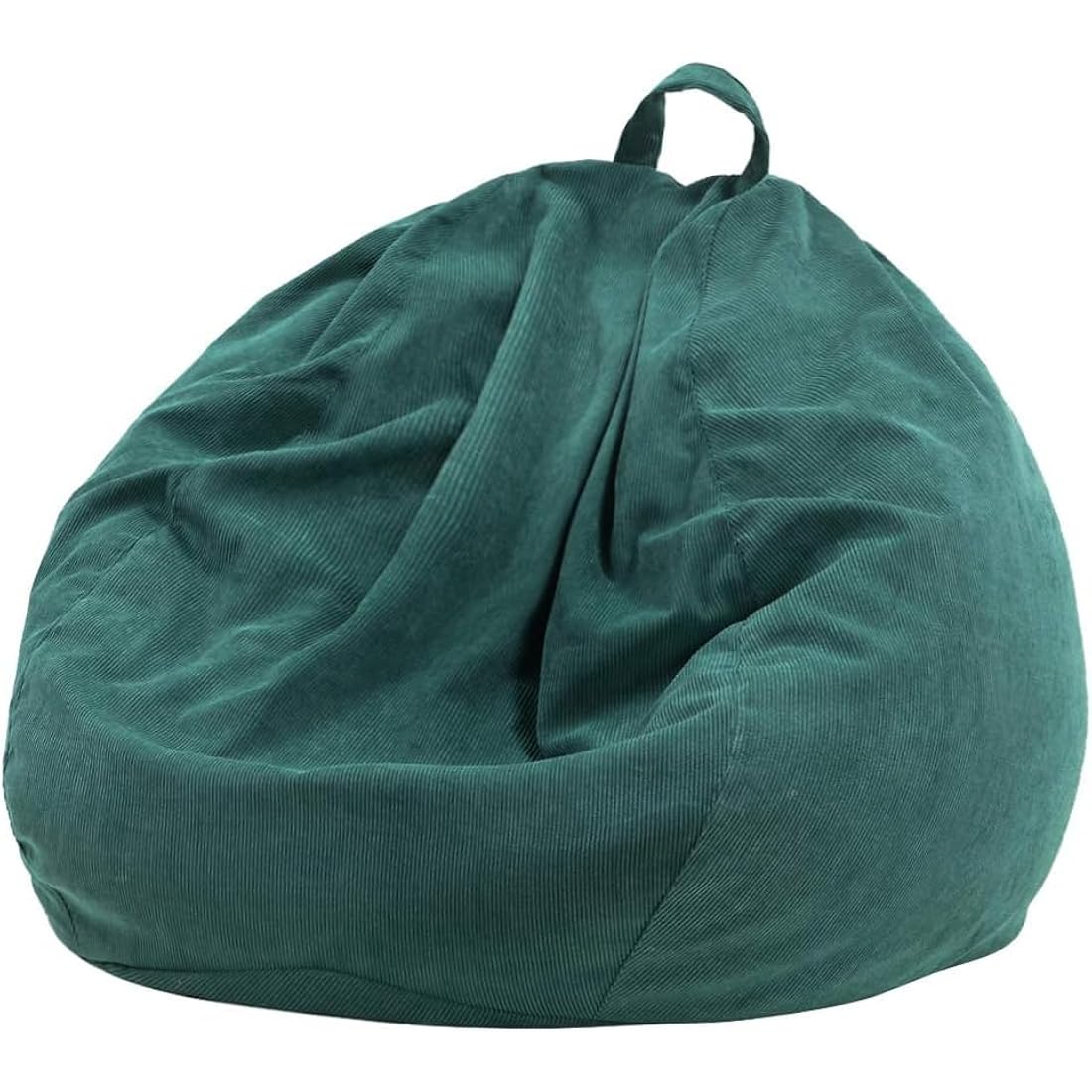 Nobildonna Bean Bag Chair Cover (No Filler) for Kids and Adults. Extra Large 300L Bean Bag Stuffed Animal Storage Washable Soft Premium Corduroy Stuffed Plush Toys Bean Bag Cover (Dark Green)