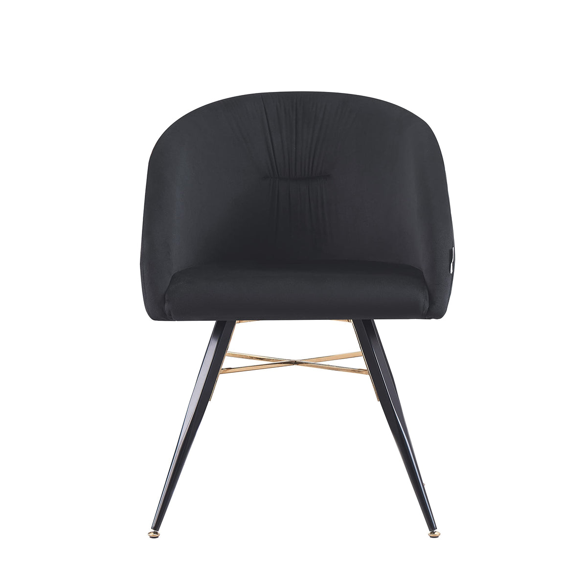 Vittorio Velvet Dining Chair Upholstery - Velvet Chair with Curved Backrest & Metal Legs - Mid Century Modern Dining Chair for Kitchen Dining Room,