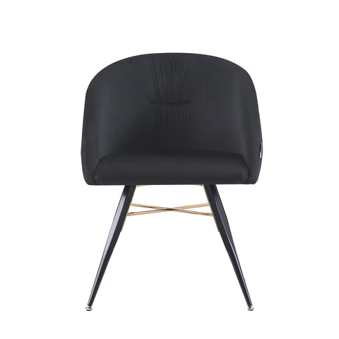 Vittorio Velvet Dining Chair Upholstery - Velvet Chair with Curved Backrest & Metal Legs - Mid Century Modern Dining Chair for Kitchen Dining Room,