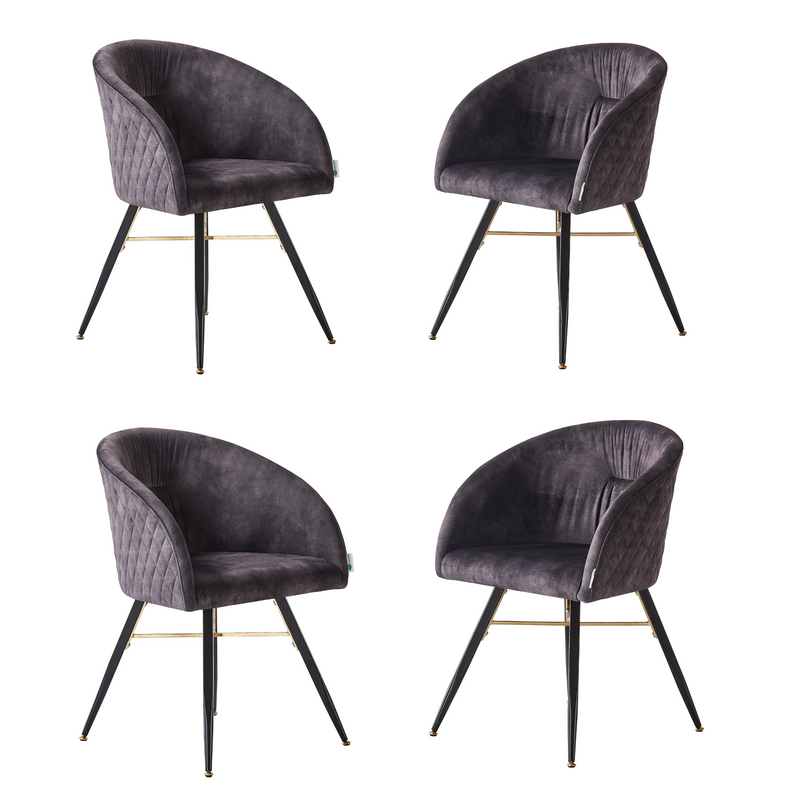 Vittorio LUX Velvet Dining Chair with Metal Legs - Perfect for Dining Room Living Room