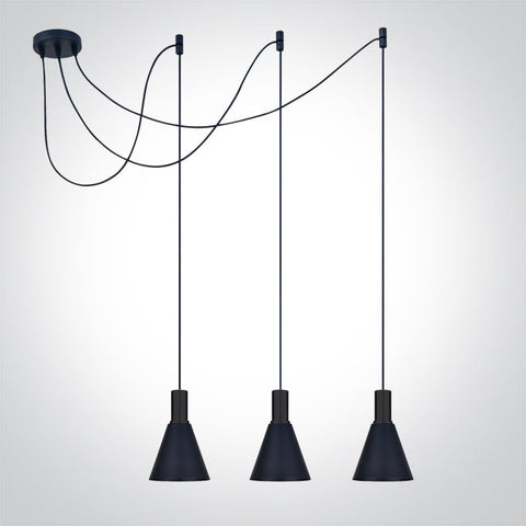 E27 Round Pendants - 63122B - 3x10W E27 pendant.