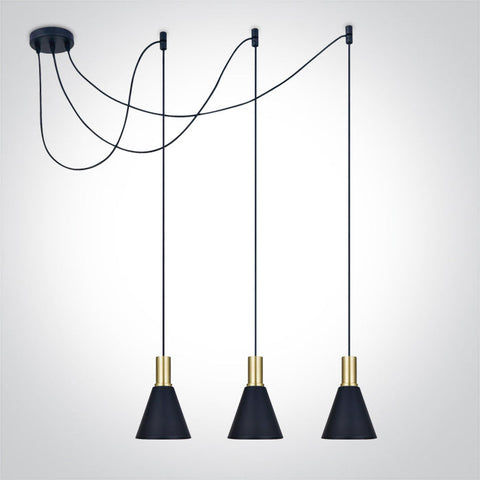 E27 Round Pendants - 63122B - 3x10W E27 pendant.