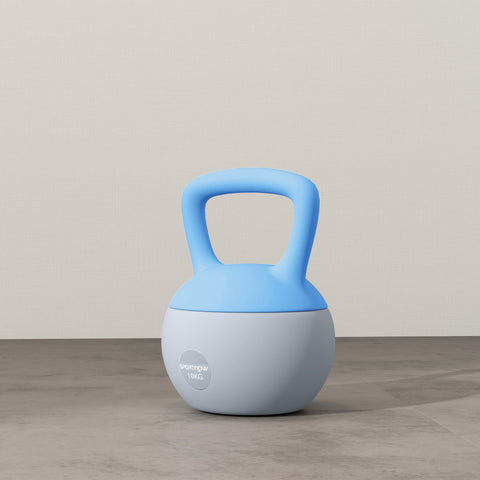 SPORTNOW 10KG Soft Kettlebell, Kettlebell with Non-Slip Handle for Home Gym, Weight Lifting, Strength Training, Light Blue/Grey