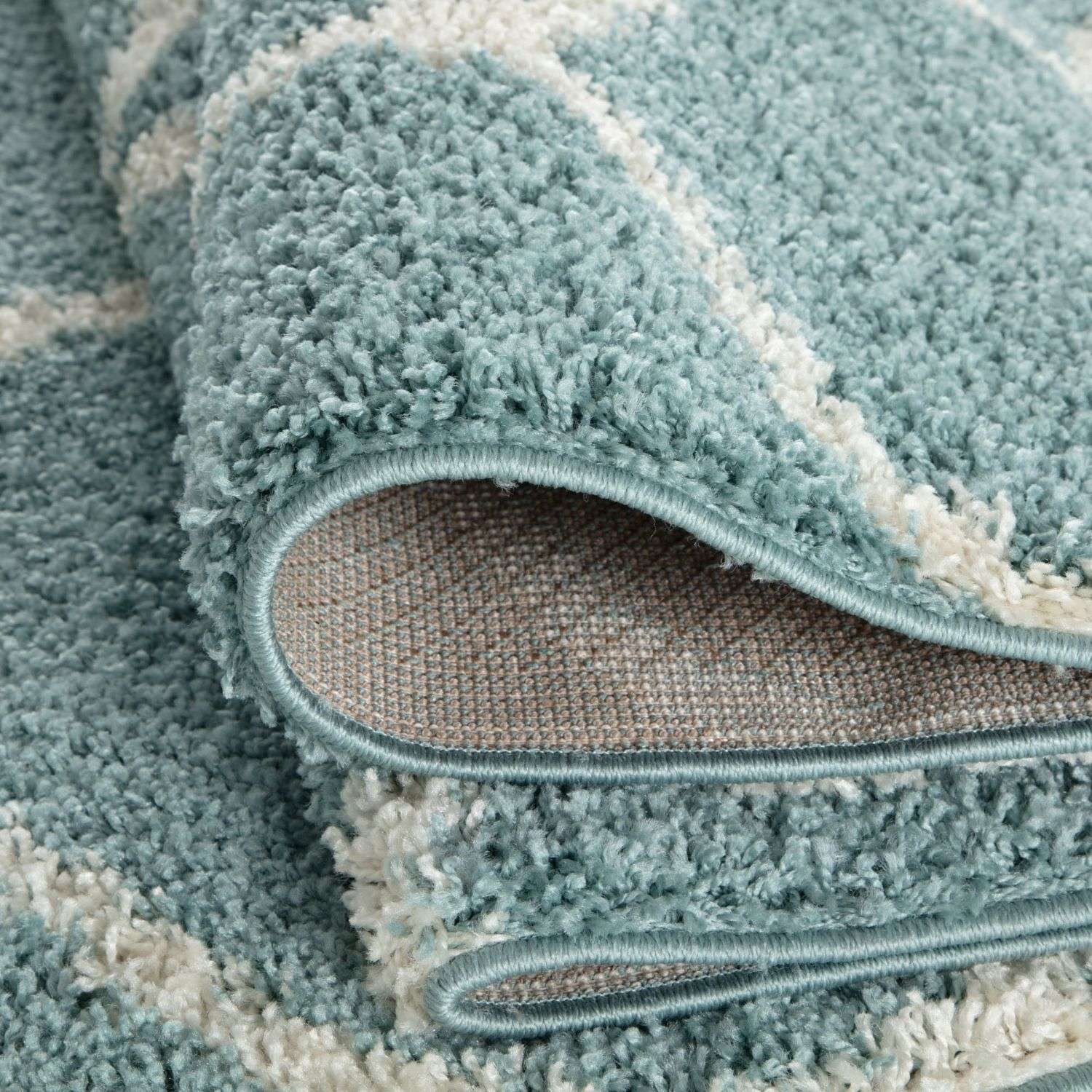 Moroccan Duck Egg Blue Shaggy Rug | 650