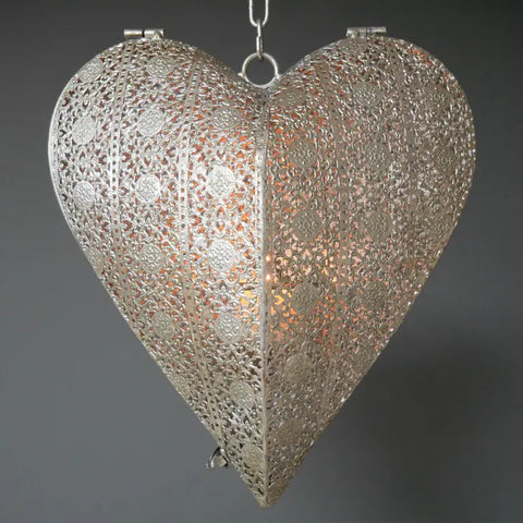 Lata Heart Lantern Hanging Decoration Tea Light Holder