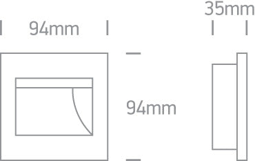 Indoor Square Wall Recessed - 68007- 1,5 W Wall recessed LED light, ideal for step and corridor illumination  Supplied complete with non-dimmable LED driver