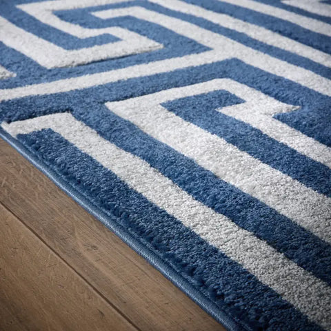 Origins Greek Key Rug | Navy/Grey