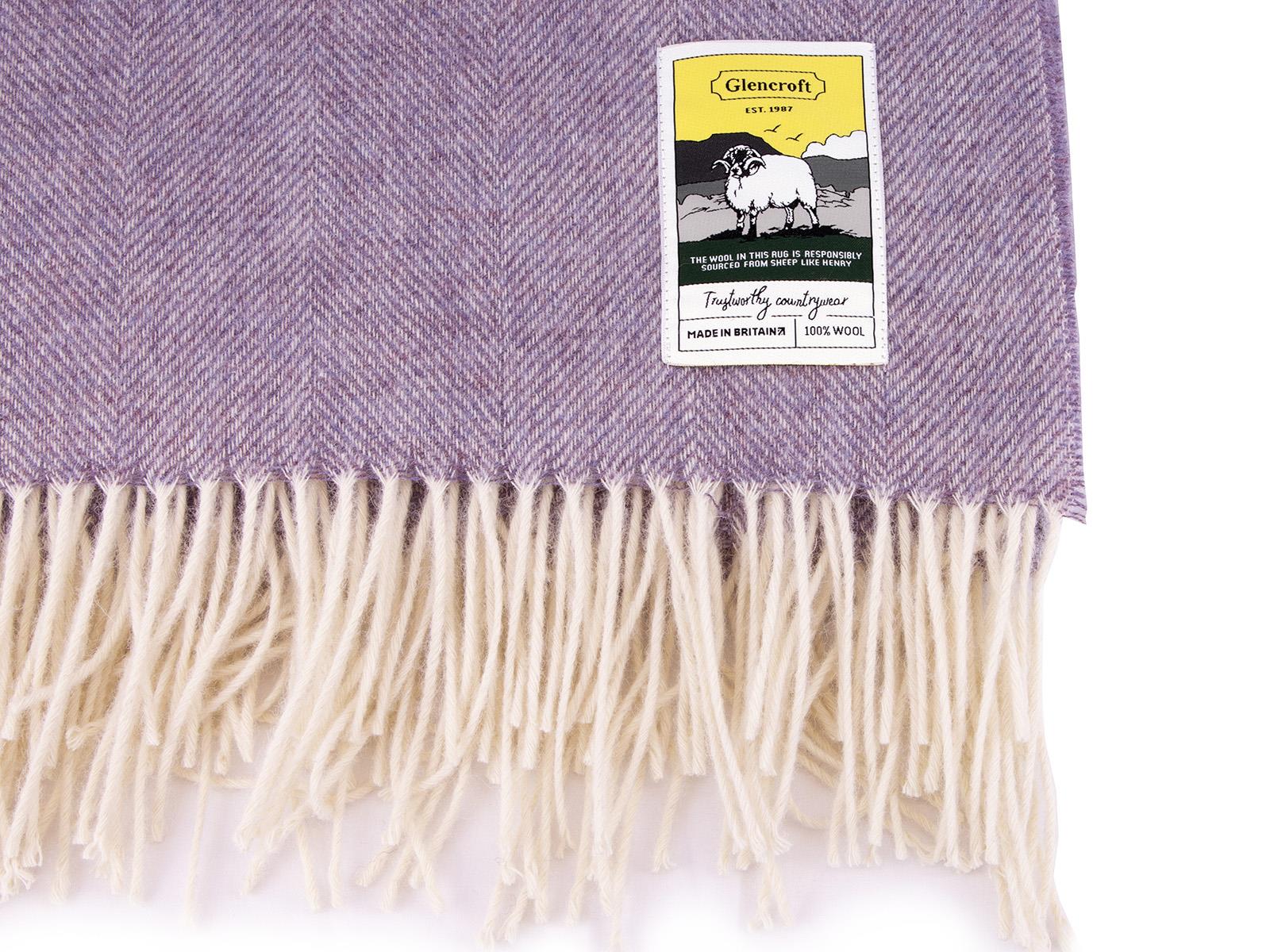 Herringbone Pure New Wool Blanket - Heather