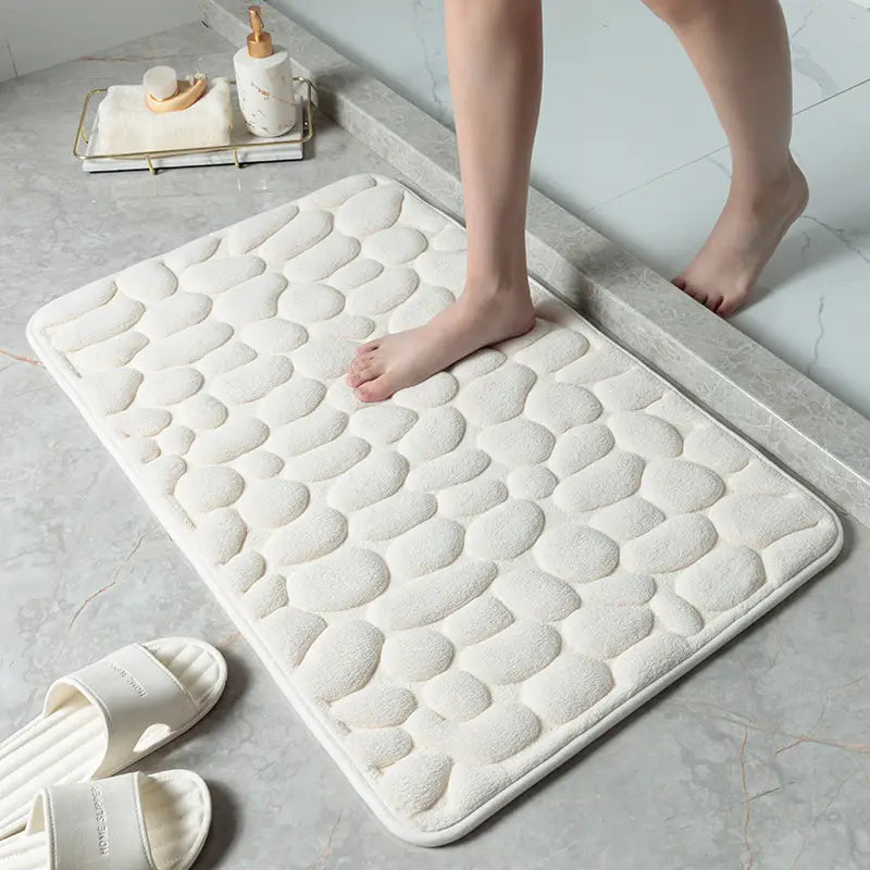 Pebble Stone Bathroom Carpet Toilet Floor Mat Door Mat