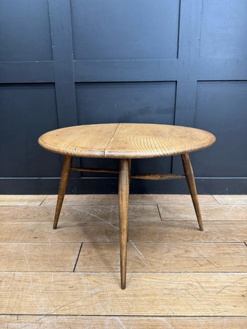 Vintage Round Ercol Coffee Table Model 308 / Elm Table  Drop Leaf  / Mid Century