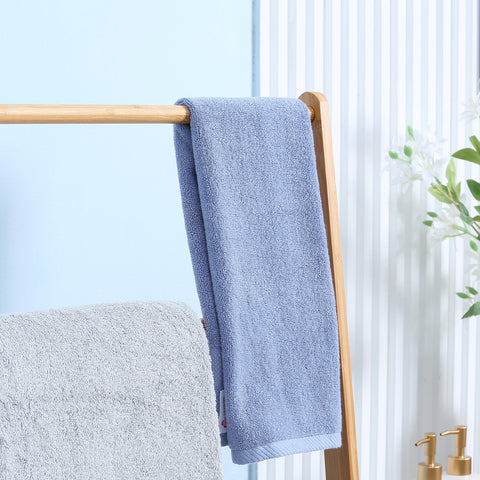 kleankin Freestanding Natural Bamboo Towel Rack with 3 Towel Rails and 3 Storage Shelves, Space-Saving Foldable Towel Holder for Bathroom