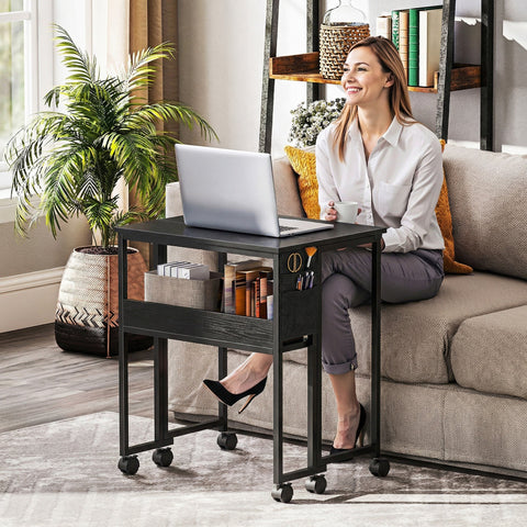 HOMCOM 63 cm Drop Leaf Writing Work Desk - Black
