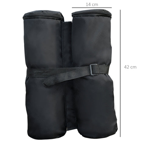 Outsunny 15 kg Heavy Duty Gazebo Weight Sand Bags, 4 pcs Leg Weights Marquee Tent Canopy Base for Trampoline Pop Up Gazebo Tent Parasols