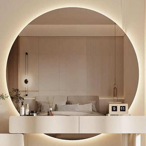 Turner Dressing Table With Large LED Mirror, Cream