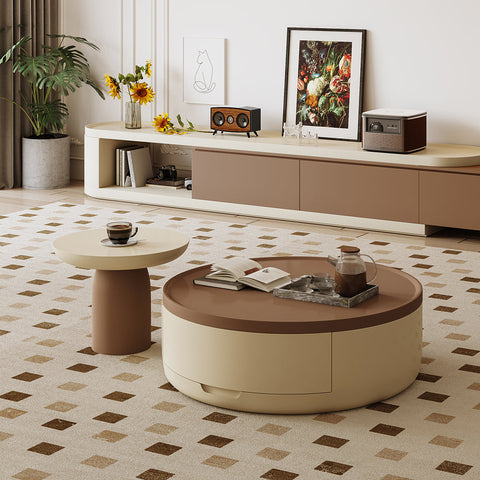 D'Angelo Round Coffee Table Set With Storage