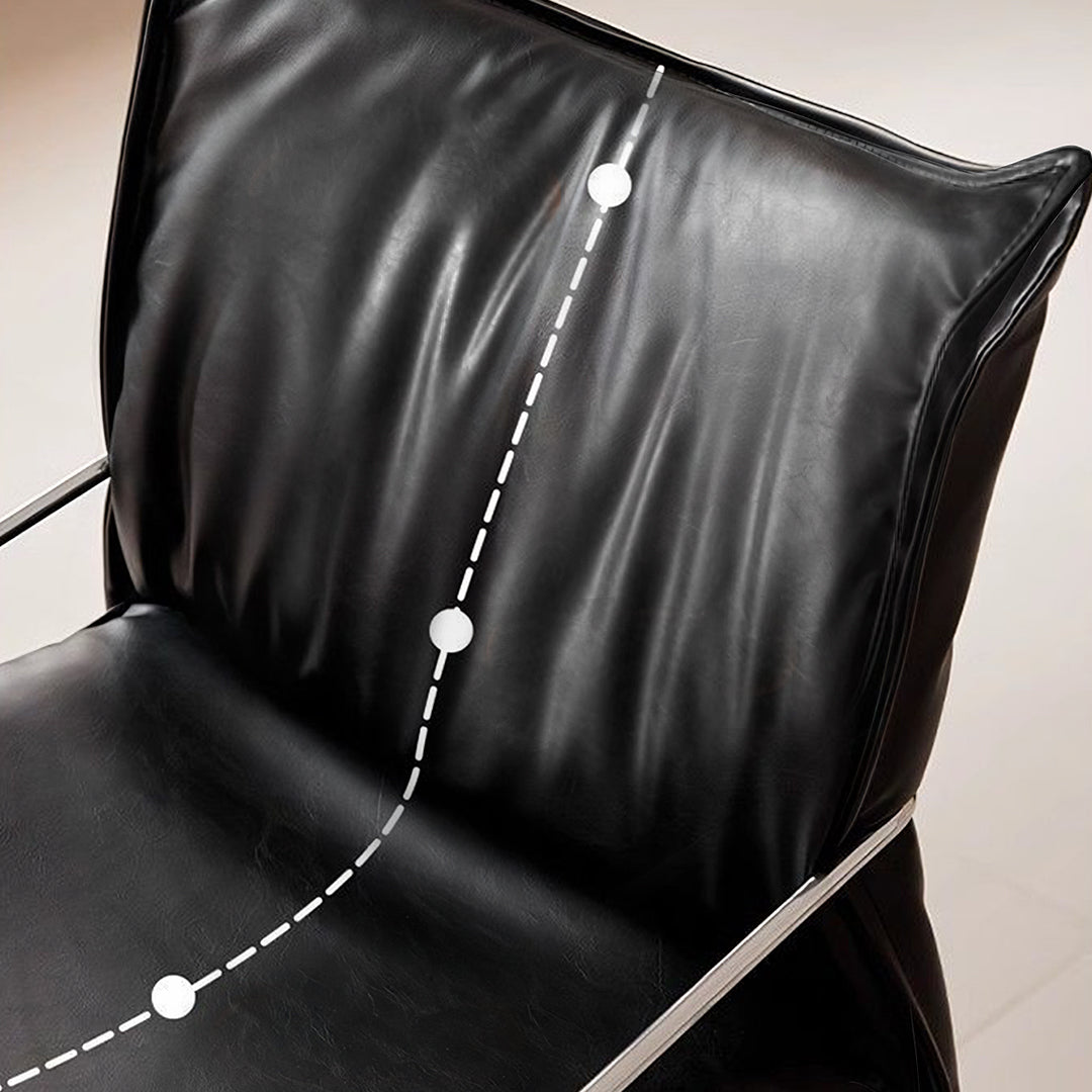 Egan Dining Chair With Armrests, Leather