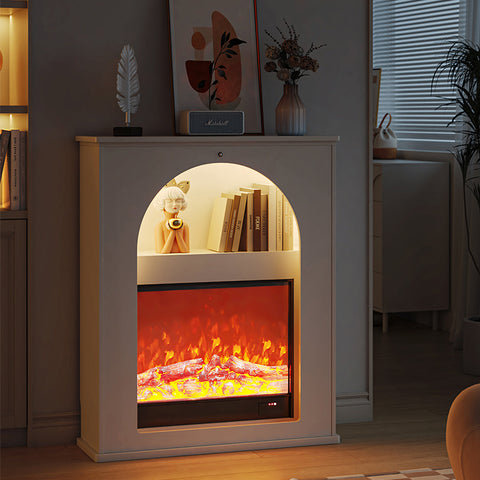 Slimline Console Table With LED Light And Fake Fireplace