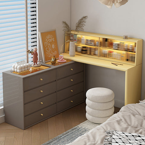 Nair Corner Dressing Table With LED Mirror, Macaroon Colour