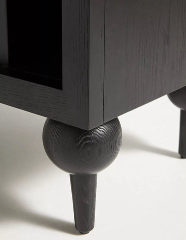 Akhtar Pahlavi Wine Sideboard With Glass Door & Wine Rack, Solid Wood