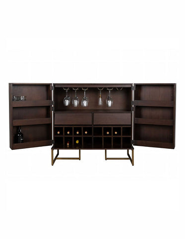 Mahajan Wine Sideboard With 2 Doors & Wine Rack, Solid Wood