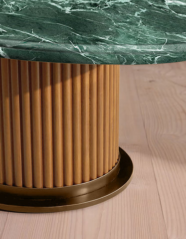 Murcell Oval Accent Coffee Table, Brazilian Green Marble