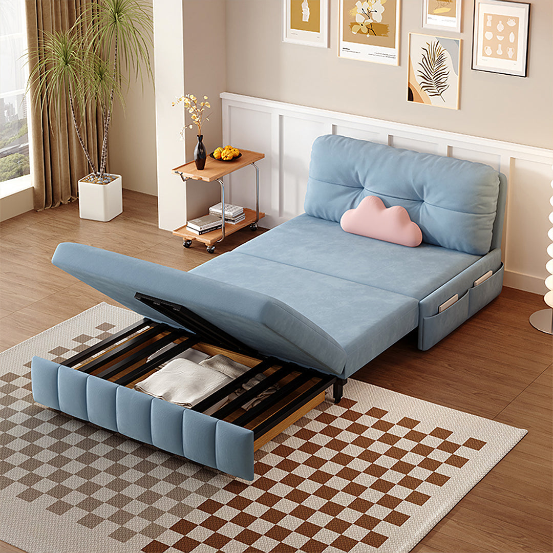 Sokolov Single Seater Sofa Bed, Two Seater Sofa Bed, Blue