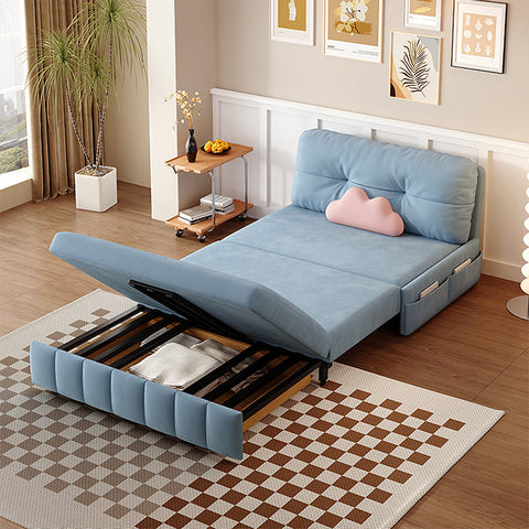Sokolov Single Seater Sofa Bed, Two Seater Sofa Bed, Blue