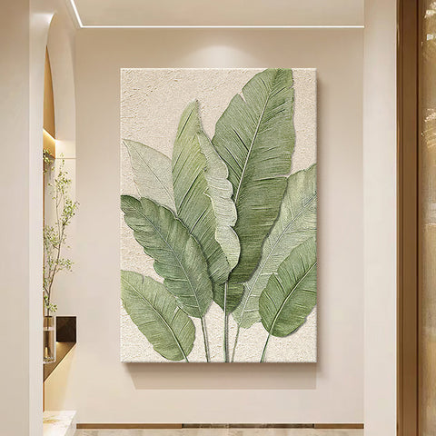 Green Leaves Framed Wall Art Print Multiple Size