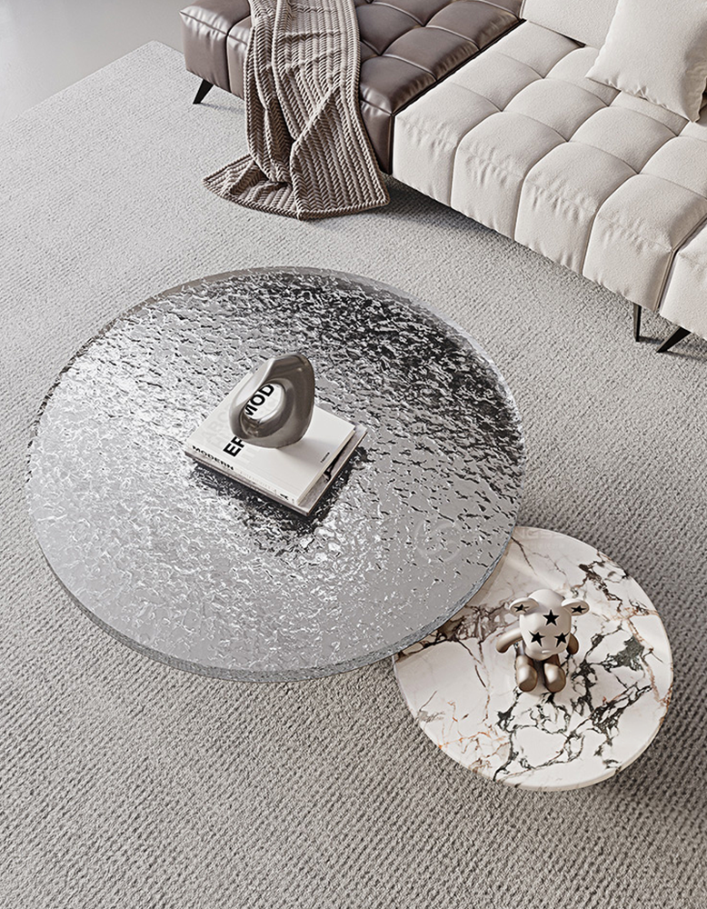 Eirik Coffee Table & Side Table, Marble & Acrylic